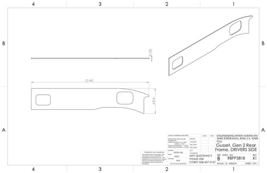 Gusset, Gen 2 Rear Frame, Driver Side